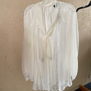 Blouse sheer delicate lacy